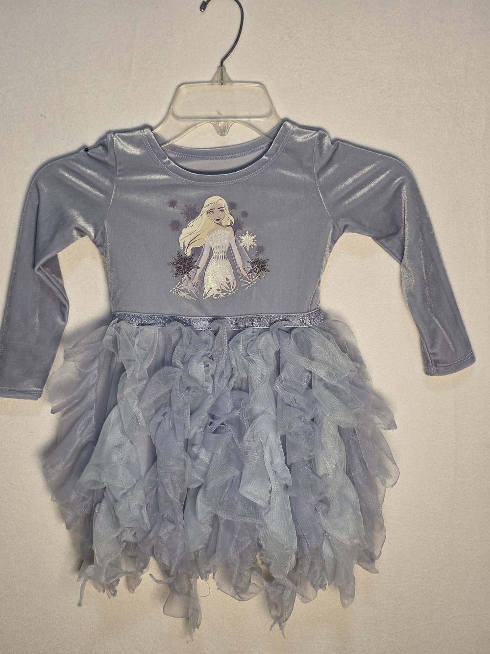 Disney Frozen Elsa Tutu Dress Girls 3T Long Sleeve Princess Costume Blue